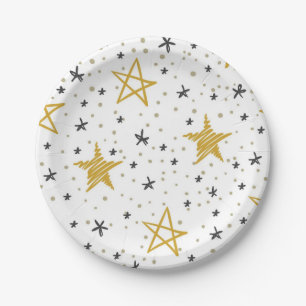 Assiettes En Carton Motif d'étoiles