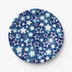 Assiettes En Carton Motif d'étoiles