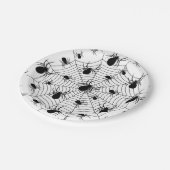 Assiettes En Carton Motif d'Halloween Black White araignées (Angle)