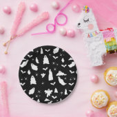 Assiettes En Carton Motif d'Halloween, chauves-souris et araignées (Fête)