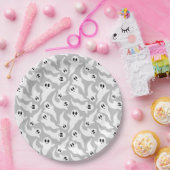 Assiettes En Carton Motif d'Halloween gris mou (Fête)