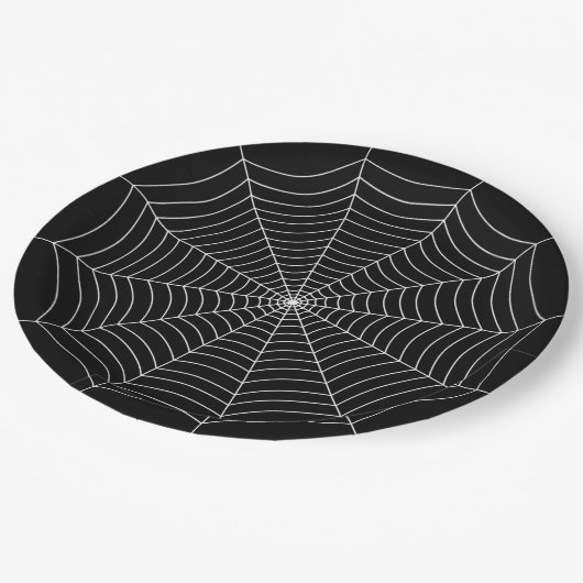 Assiettes En Carton Motif d'Halloween noir et blanc (Angle)