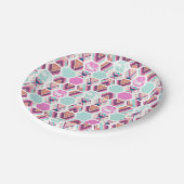 Assiettes En Carton Motif d'hexagone d'aquarelle (Angle)