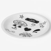 Assiettes En Carton Motif d'horreur d'Halloween (Angle)