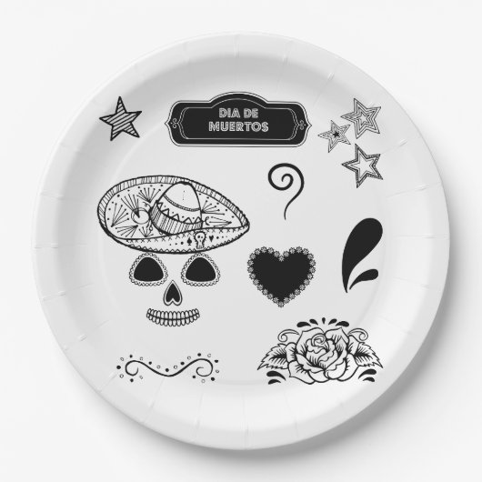 Assiettes En Carton Motif d'horreur d'Halloween (Devant)