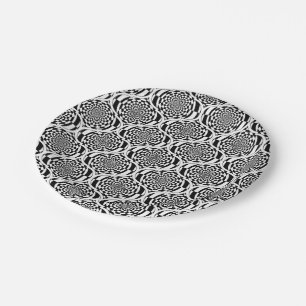 Assiettes En Carton Motif d'hypnose noir blanc + vos idées