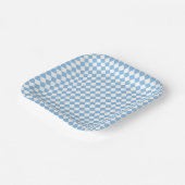 Assiettes En Carton Motif diamant de damier bleu et blanc (Angulaire)