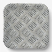 Assiettes En Carton Motif diamant de texture d'aluminium (Recto)