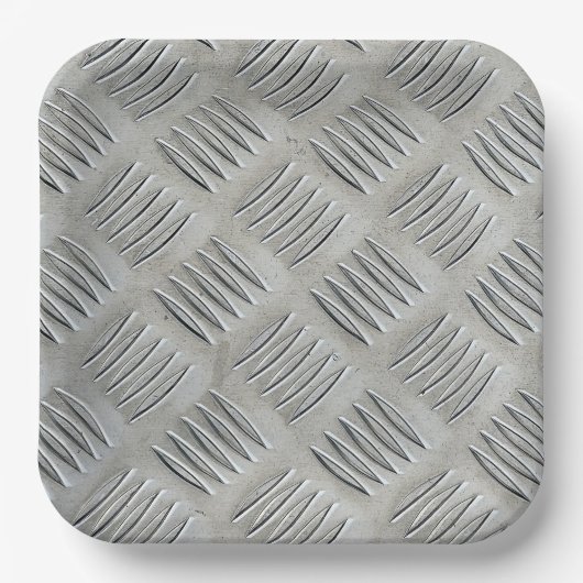 Assiettes En Carton Motif diamant de texture d'aluminium (Recto)