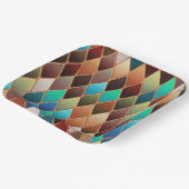 Assiettes En Carton Motif Diamond coloré (Angulaire)