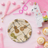 Assiettes En Carton Motif d'impression de violon (Fête)