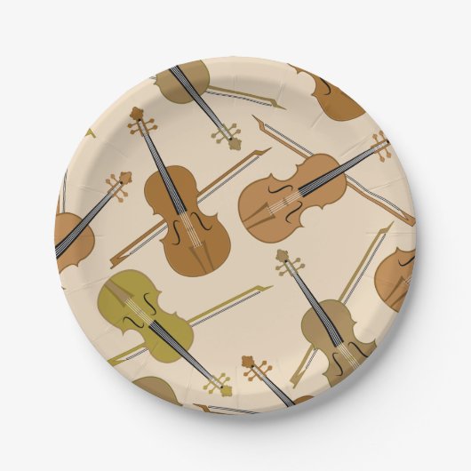 Assiettes En Carton Motif d'impression de violon (Devant)