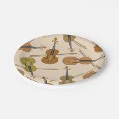 Assiettes En Carton Motif d'impression de violon (Angle)