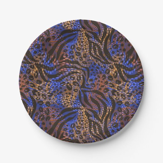 Assiettes En Carton Motif d'impression Leopard et Zebra (Devant)