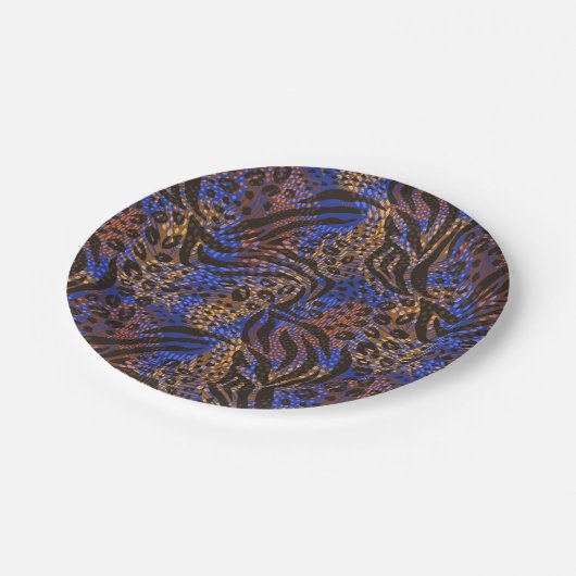 Assiettes En Carton Motif d'impression Leopard et Zebra (Angle)