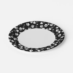 Assiettes En Carton motif d'impression pour chat osseux de poisson