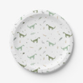 Assiettes En Carton Motif Dinosaure Vert (Devant)