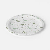Assiettes En Carton Motif Dinosaure Vert (Angle)