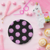 Assiettes En Carton Motif Disco Ball Rose moderne violet noir (Fête)