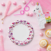 Assiettes En Carton motif d'oiseau de chouette aux couleurs rétro (Fête)