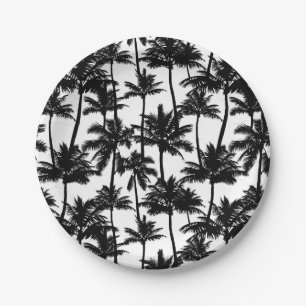 Assiettes En Carton Motif d'ombre Palm Tree