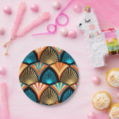 Assiettes En Carton Motif d'or feuille en palmier géométrique Art Déco (Fête)