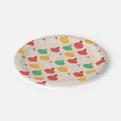 Assiettes En Carton Motif d'ornements de Noël rétro (Angle)