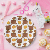 Assiettes En Carton Motif D'Ours, Ours Mignons, Automne, Citrouille (Fête)