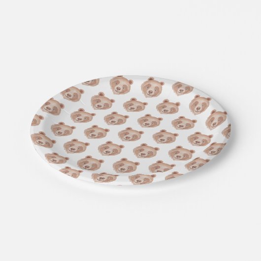 Assiettes En Carton Motif d'ours Plaques papier fête d'anniversaire (Angle)