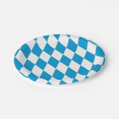 Assiettes En Carton Motif Drapeau Diamant Bavière bleu et blanc (Angle)