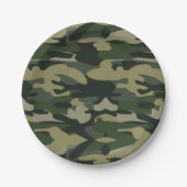 Assiettes En Carton Motif du camouflage militaire vert (Devant)