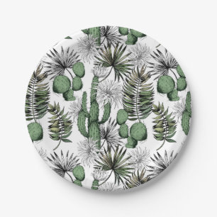 Assiettes En Carton Motif du désert de Cactus