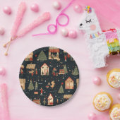 Assiettes En Carton Motif du marché de Noël festif (Fête)