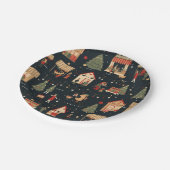 Assiettes En Carton Motif du marché de Noël festif (Angle)