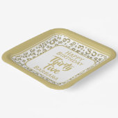 Assiettes En Carton motif du numéro aléatoire du 35e parti noir/blanc (Angulaire)