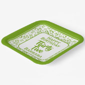 Assiettes En Carton motif du numéro aléatoire du 35e parti vert/blanc (Angulaire)