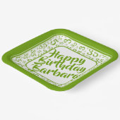 Assiettes En Carton motif du numéro aléatoire du 35e parti vert/blanc (Angulaire)