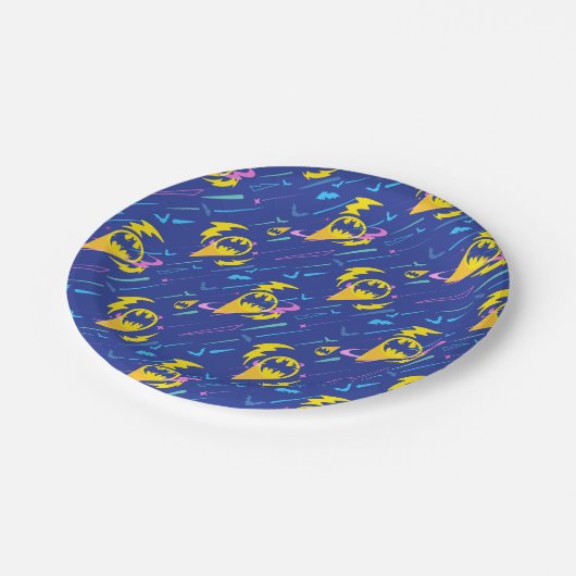 Assiettes En Carton Motif du signal de chauve-souris Batman (Angle)