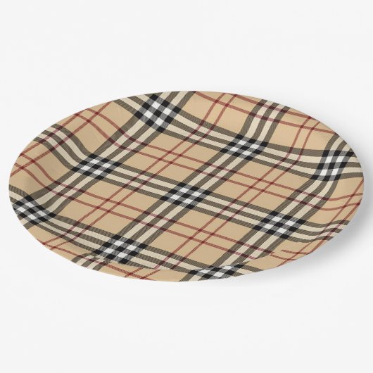 Assiettes En Carton Motif écossais de Tartan (Angle)