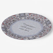 Assiettes En Carton Motif élégant de Bourgogne et Grey (Angle)