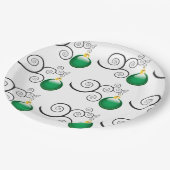 Assiettes En Carton Motif élégant de Noël vert (Angle)