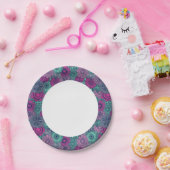 Assiettes En Carton motif élégant et lumineux de magnifiques fleurs (Fête)