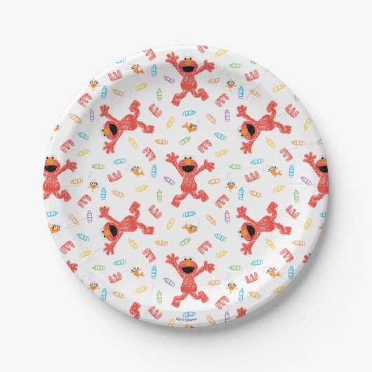 Assiettes En Carton Motif Elmo Crayon (Devant)