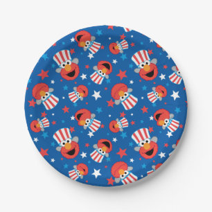 Assiettes En Carton Motif Elmo Patriotique