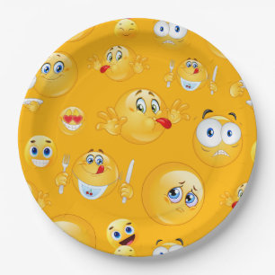 Assiettes En Carton Motif Emoji 2