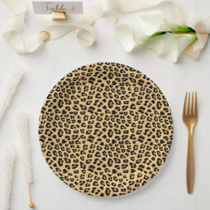 Assiettes En Carton Motif Empreinte de léopard