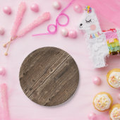 Assiettes En Carton Motif en bois de pays (Fête)