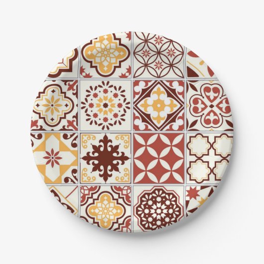 Assiettes En Carton Motif en céramique (Devant)