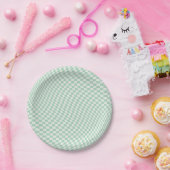 Assiettes En Carton Motif en damier vert À damiers Pastel (Fête)