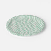 Assiettes En Carton Motif en damier vert À damiers Pastel (Angle)